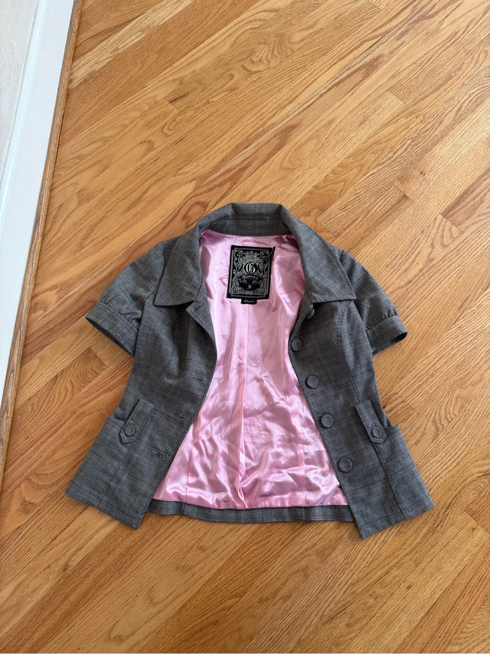 Y2k vintage guess button up pea coat type blouse shirt